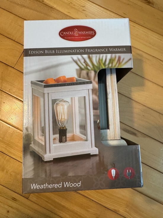 Other - Weathered Wood Edison Bulb Fragrance Warmer - White